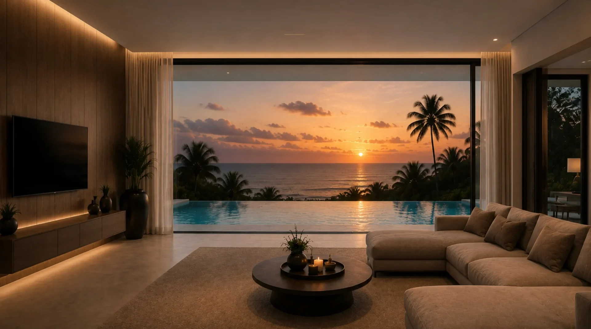 Luxury villa with infinity pool overlooking the ocean in Koh Samui
